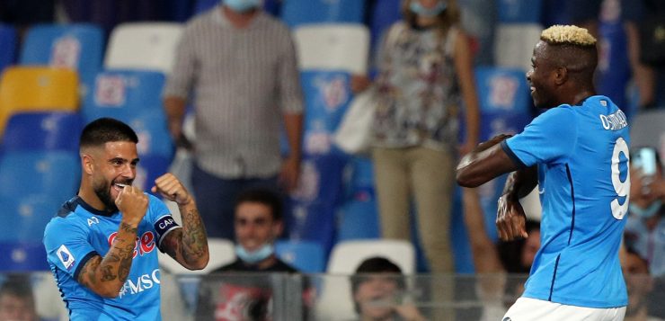 Napoli-Cagliari 2-0, goal Osimhen e Insigne